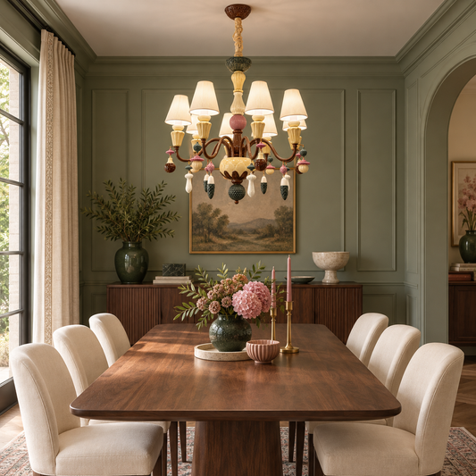 Mirevelle Multicolor Botanical Ivy & Seed Chandelier