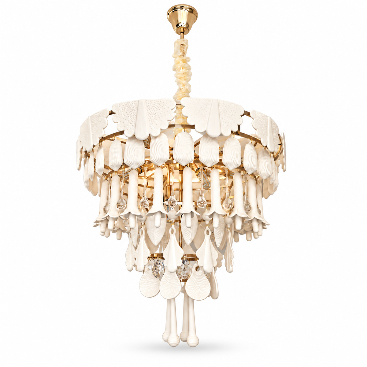 Muguetelle Ivory Ceramic Lily of the Valley Chandelier