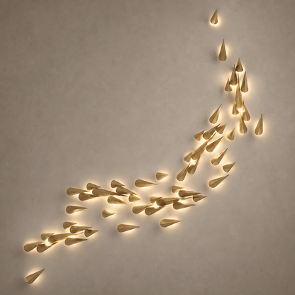 Anodine Brass Leaf LED Wall Art Sconce