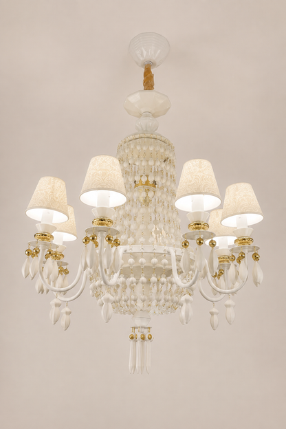 Ivorelle 8-light chandelier – complete single-tier product view