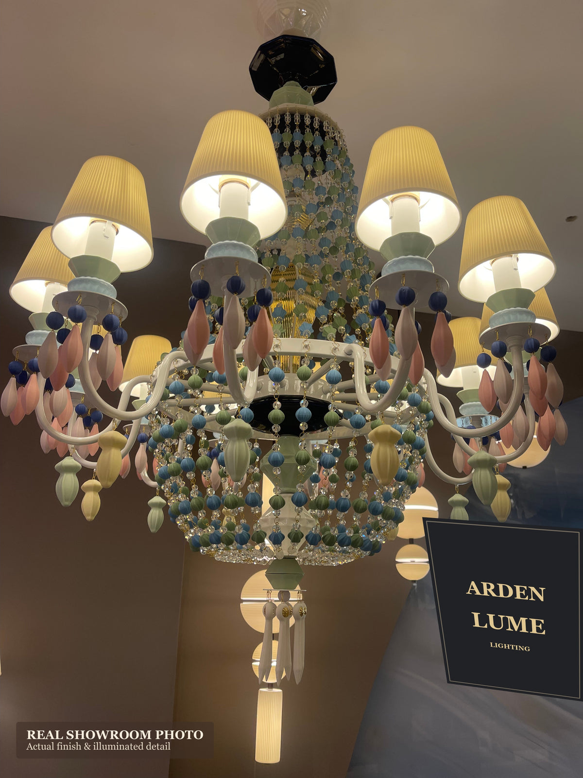 
Ivorelle Multicolor Ceramic Beaded Chandelier – Custom Project
