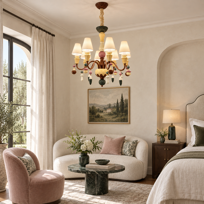 Mirevelle Multicolor Botanical Ivy & Seed Chandelier