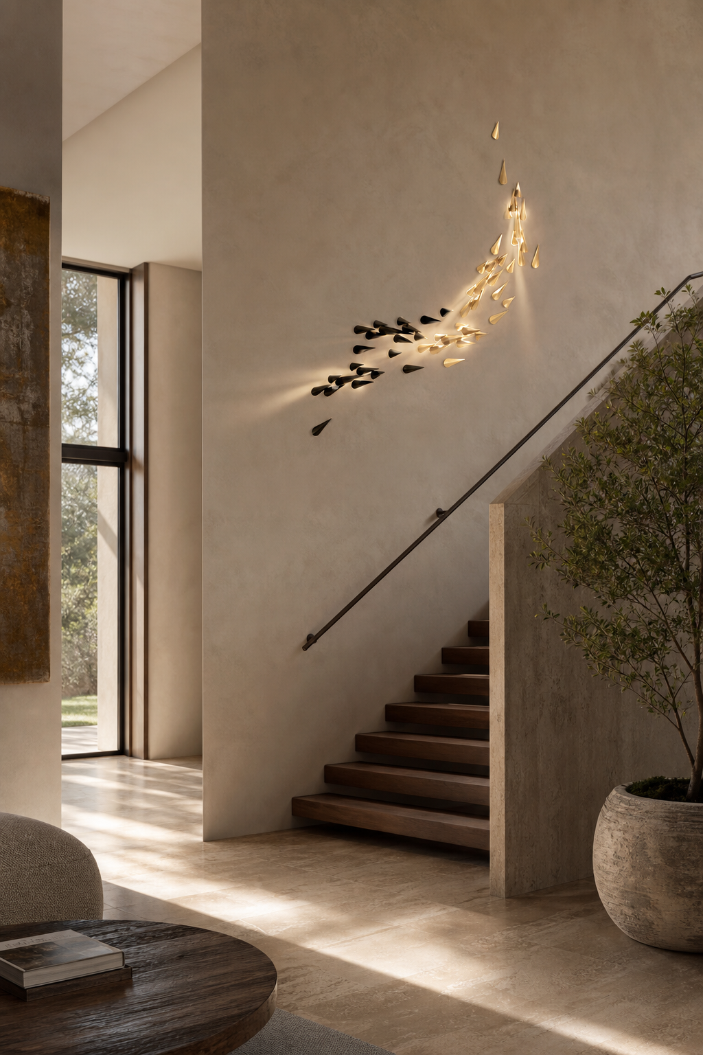 
Anodine Brass Leaf LED Wall Art Sconce