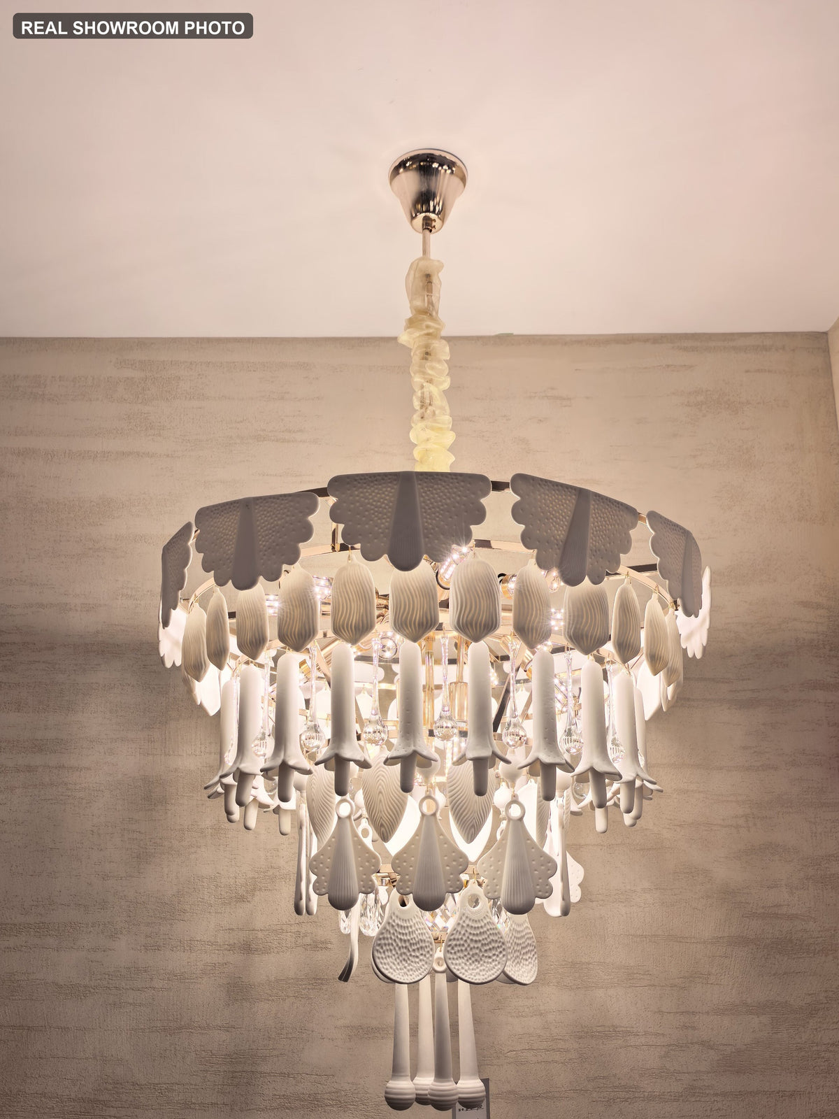 
Muguetelle Ivory Ceramic Lily of the Valley Chandelier