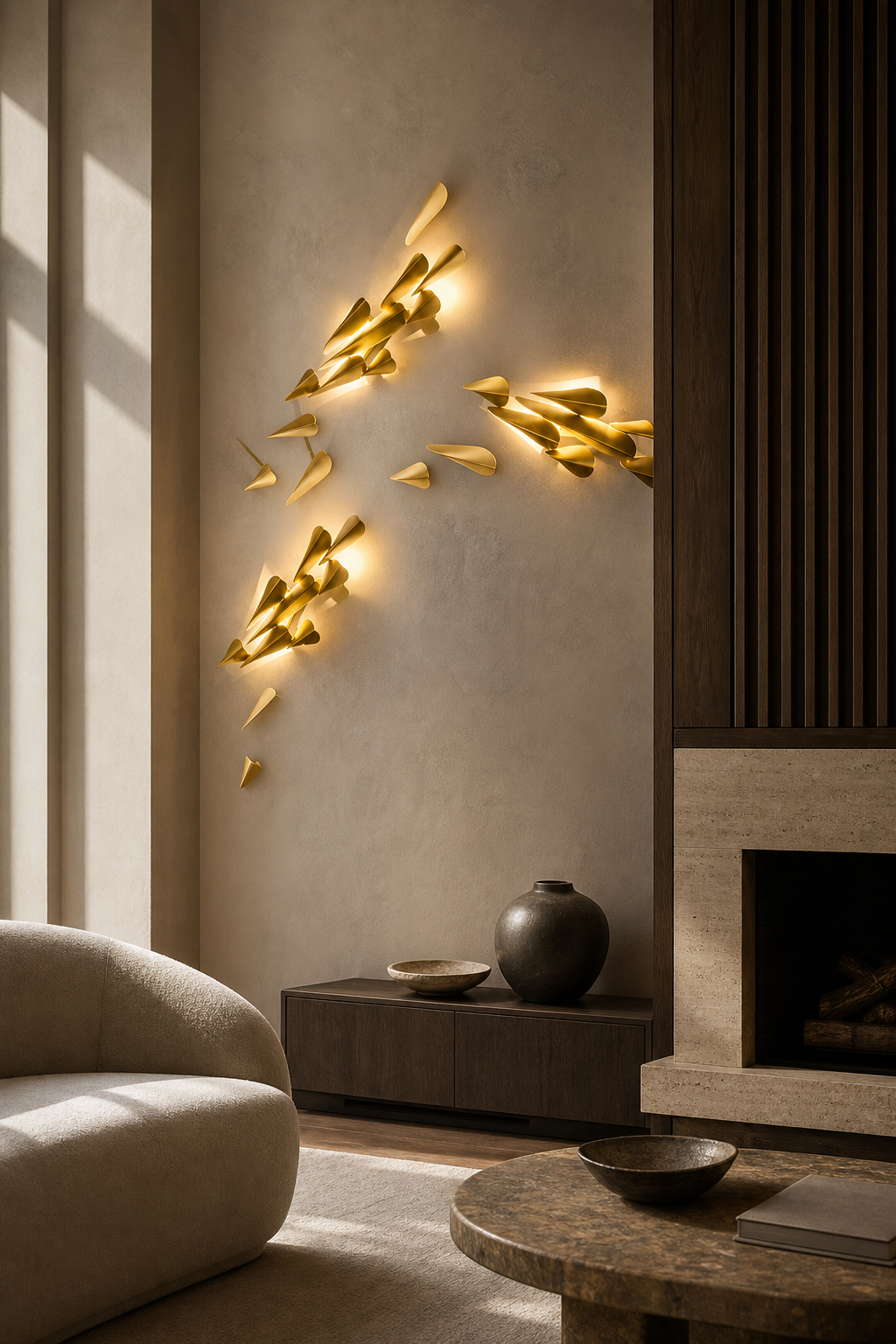 
Anodine Brass Leaf LED Wall Art Sconce