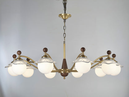 Mirelune Opal Globe and Petal Glass Chandelier supplier real complete product photograph 4 for AL-GINX-5915-10