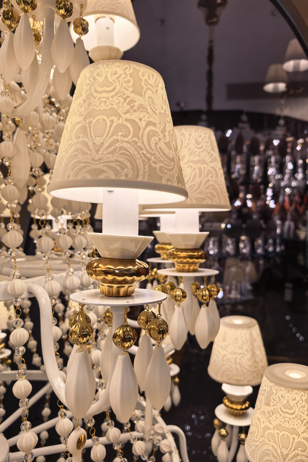 
Ivorelle Ivory Ceramic Beaded Chandelier – Custom Project