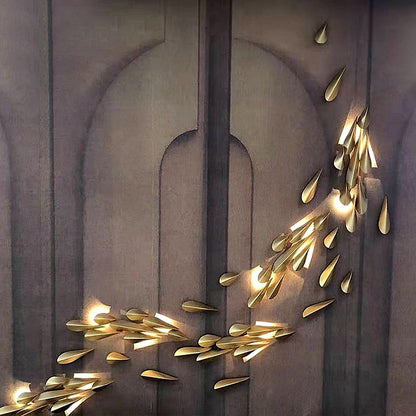 Anodine Brass Leaf LED Wall Art Sconce